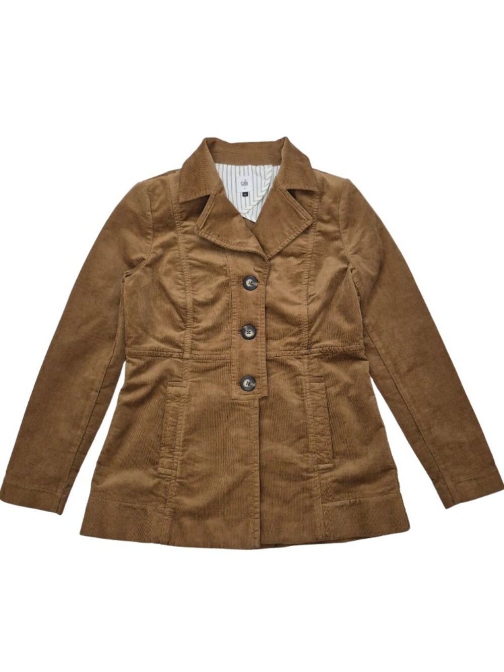 CAbi Style 3554 Brown Corduroy Journey Jacket Womens Size M Fall Autumn Blazer